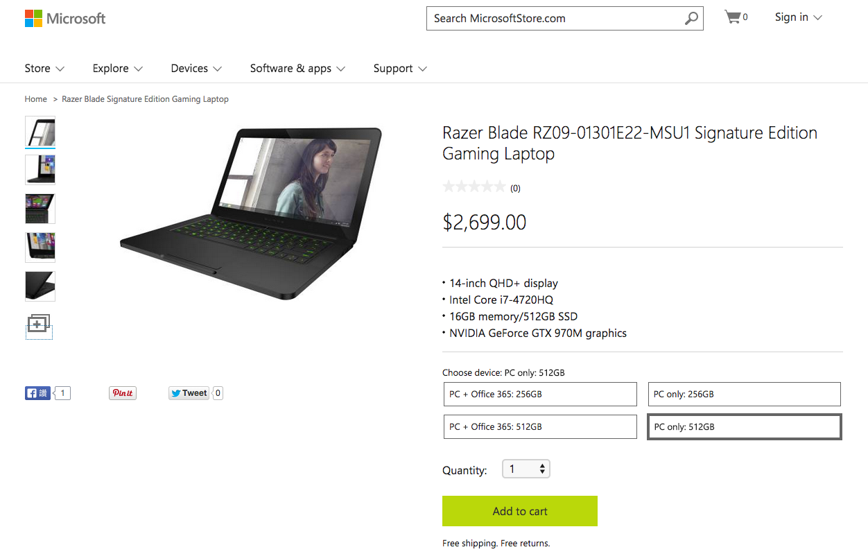 microsoft signature razer